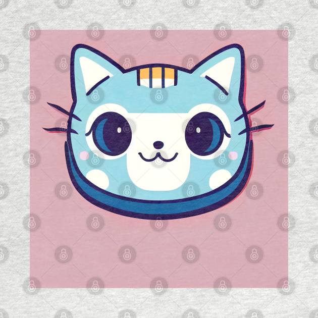 Cartoon cat character icon logo by DyeruArt